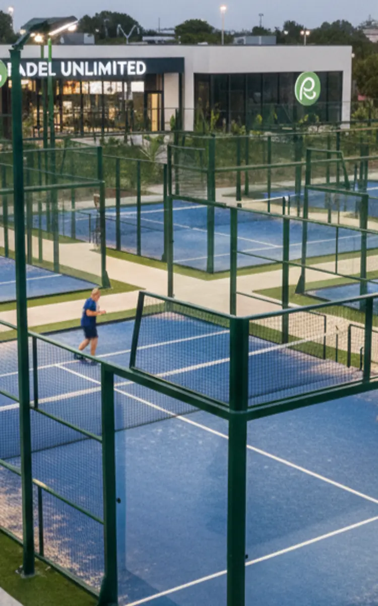Professional padel courts at Padel Unlimited facility